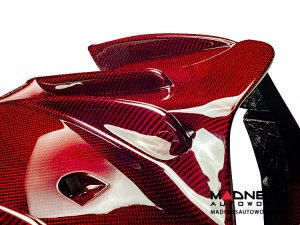 Alfa Romeo Giulia Rear Diffuser - Carbon Fiber - Quadrifoglio Model - Light Red Candy 